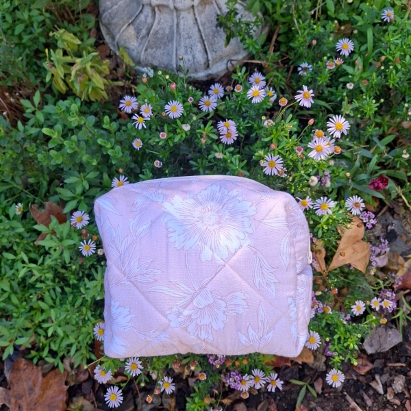Large Pink Floral Make-up Bag